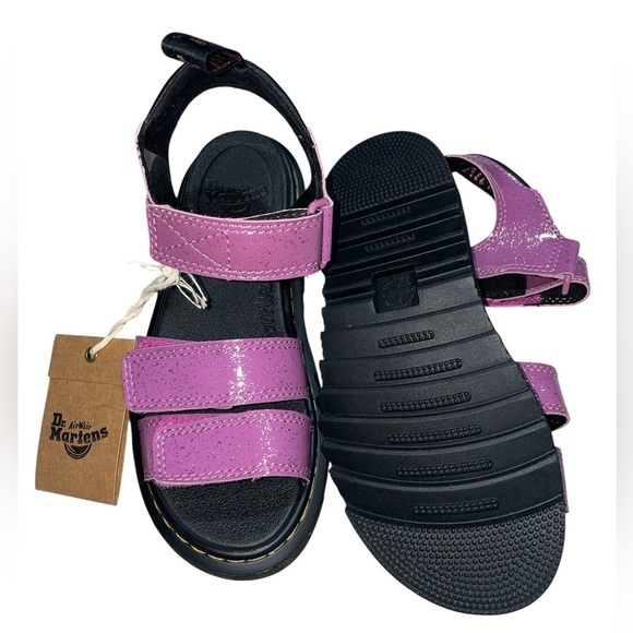 NEW Dr Martens Klaire Y Youth Strappy Sandals- Pink Cosmic Glitter - Picture 4 of 4